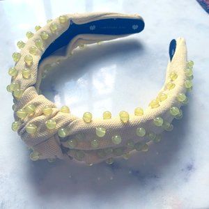 Lele Sadoughi Lemon Yellow Beaded, like new!